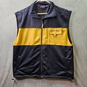 Vtg Spalding Athletic Apparel Vest Mens XL Blue Full Zip Basketball Sportswear
